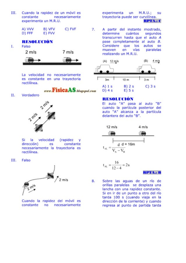 ejercicios de cinematica resueltos